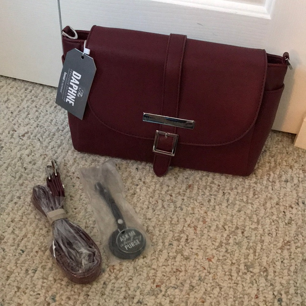 Burgundy Damsel in Defense Concealed Carry Purse
